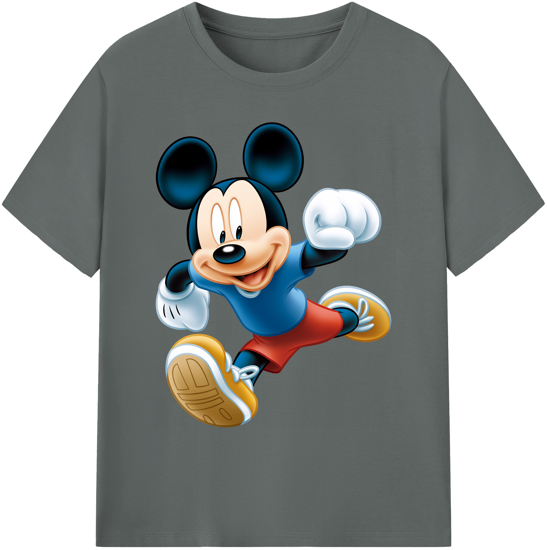 ミッキーマウス Mickey Mouse 綿100％ メンズ半袖Tシャツ｜肌触りやわらか＆通気性